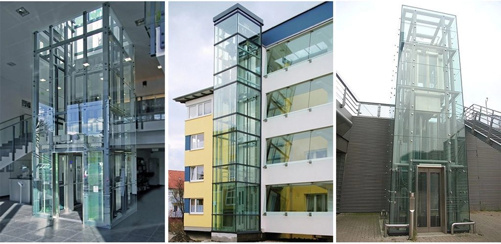 تصميم حديث لمصعد خارجي بزجاج واجهات في الإمارات
